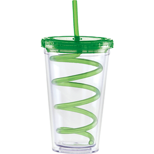 Carnival Cups Colored Curly Straw, Color Lid