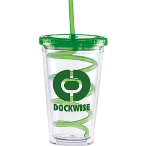 Carnival Cups Colored Curly Straw, Color Lid
