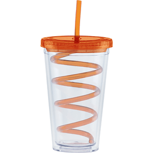 Carnival Cups Colored Curly Straw, Color Lid