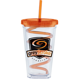 Carnival Cups Colored Curly Straw, Color Lid