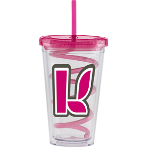 Carnival Cups Colored Curly Straw, Color Lid