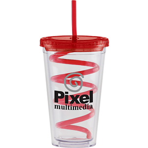 Carnival Cups Colored Curly Straw, Color Lid
