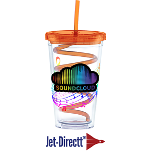 Carnival Cups Colored Curly Straw, Color Lid