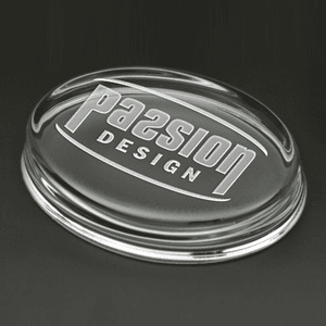 Oval Paperweight - Deep Etched