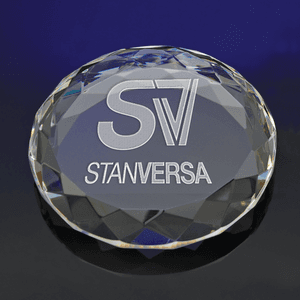 Faceted Circle Paperweight