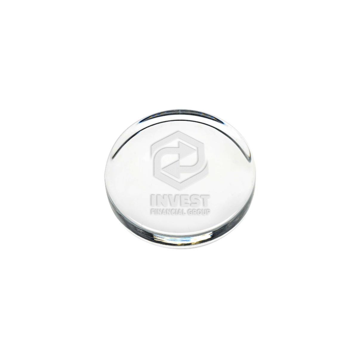 Custom Flat round paperweight Customized With Your Logo Monterey Promo