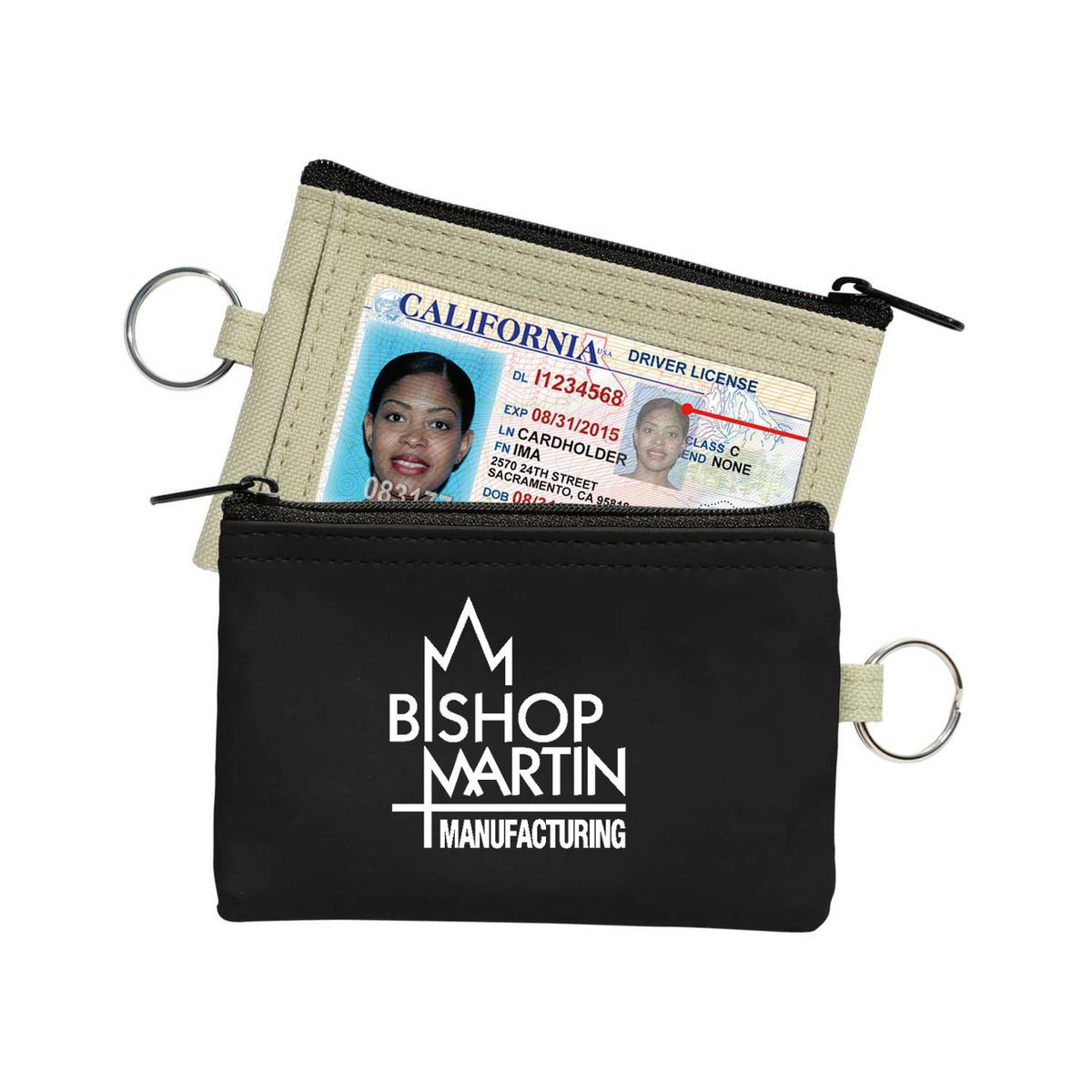 Coin Pouch W/Id Window & Split Ring