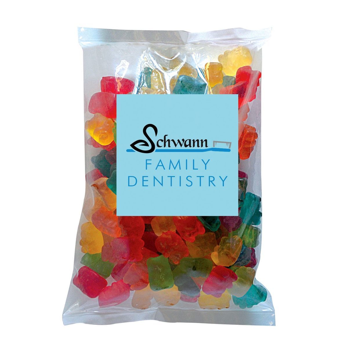 Promotional Gummy bears in lg label pack Personalized With Your Custom Logo