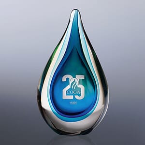 Fusion Art Glass Award w/ Black Base