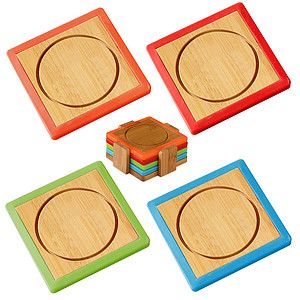 Bamboo and Silicone Coaster Set