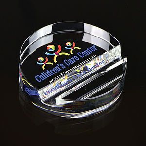 Round Crystal Phone Stand Paperweight