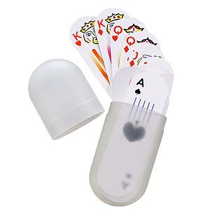 Small Oval Deck Of Cards In Plastic Holder