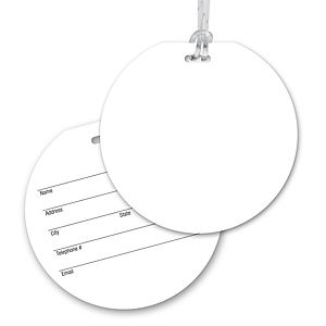 Ultra-Thin Round Luggage Tag with Clear Strap