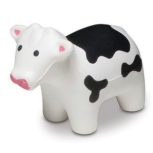 White Cow With Black Spots Stress Shape