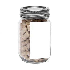 Pint Jar with Rectangle Magnet Pet Fill