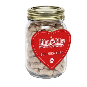Pint Jar with Large Heart Magnet Pet Fill
