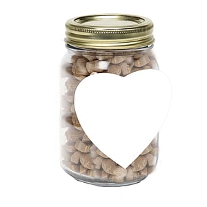Pint Jar with Large Heart Magnet Pet Fill