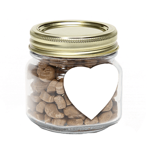 Pint Jar with Large Heart Magnet Pet Fill