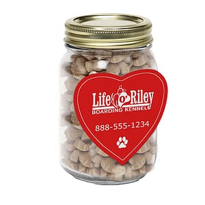 Pint Jar with Large Heart Magnet Pet Fill