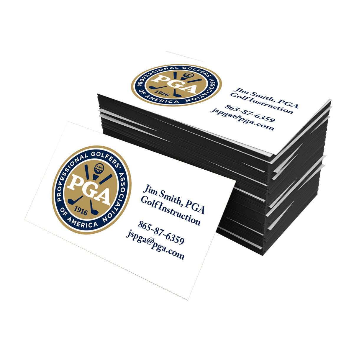 Business Cards - 38pt Trifecta Black, Full Color Front - Size 2" x 3.5" - Standard