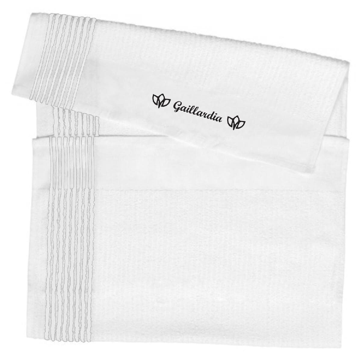 Tour Caddy Golf Towel - White with Color Stripe - Embroidery