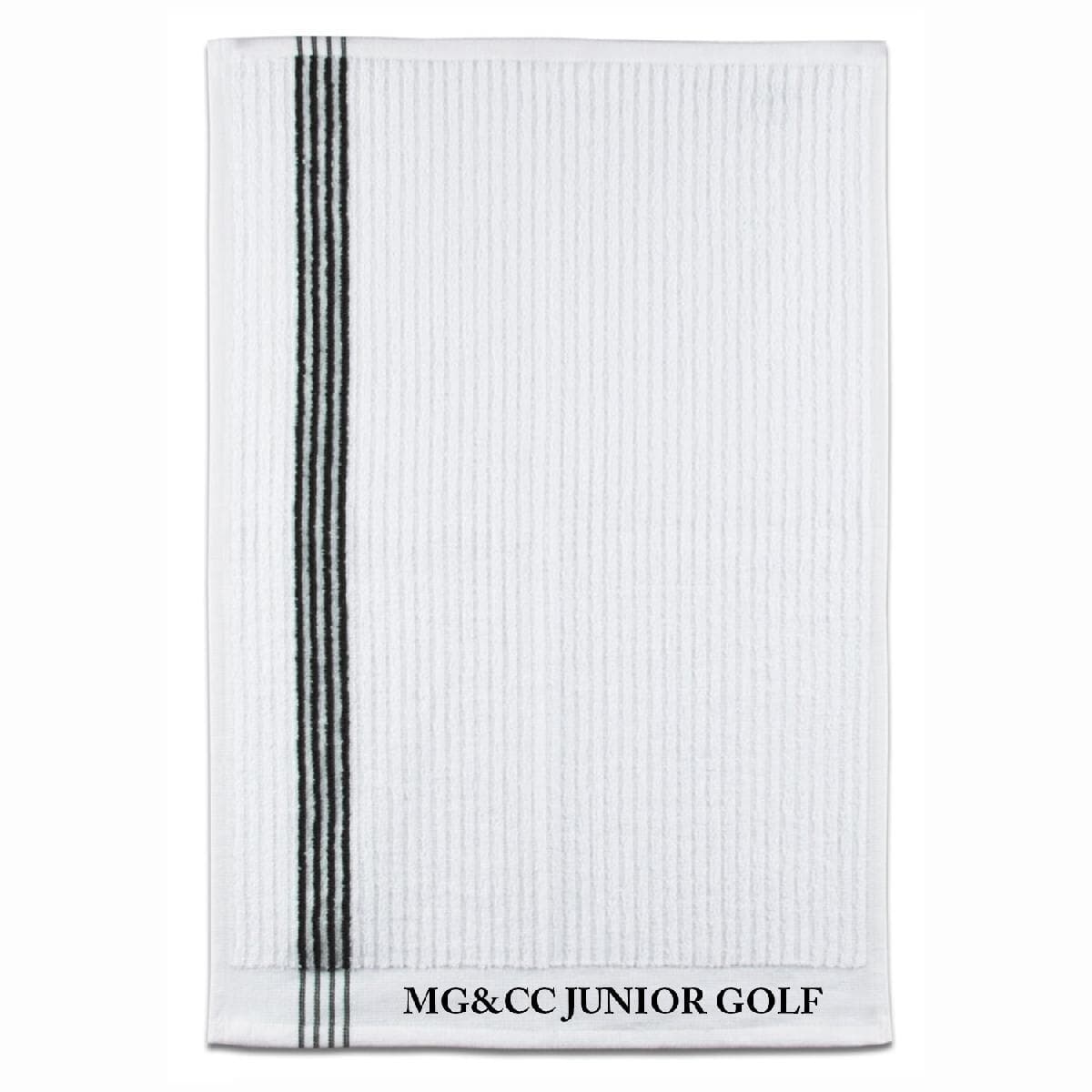 Junior Tour Caddy Golf Towel - White With Color Stripe - Screen Printed