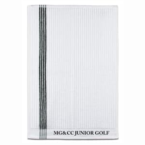 Junior Tour Caddy Golf Towel - White With Color Stripe - Screen Printed