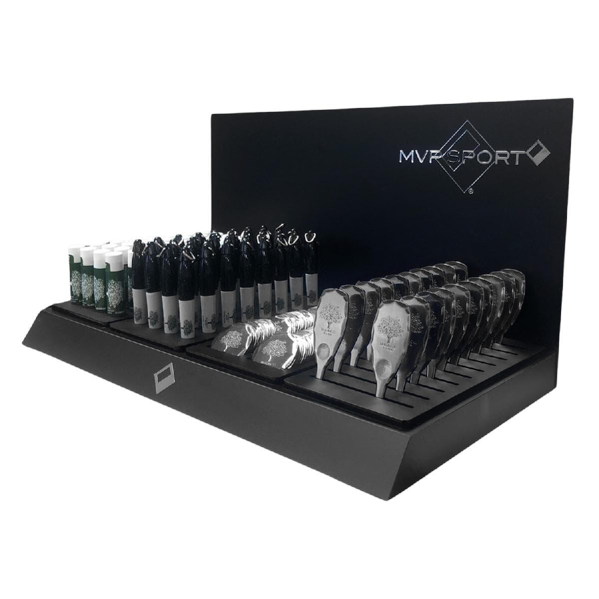 Golf Shop Counter Display - Package 12 - Hammered Divot Tools, Sharpie Minis, Lip Balms, & Hammered Ball Marks