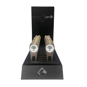 Classic Divot Repair Tool with Ball Marker and Club Rest. - Die Struck Logo - With Display