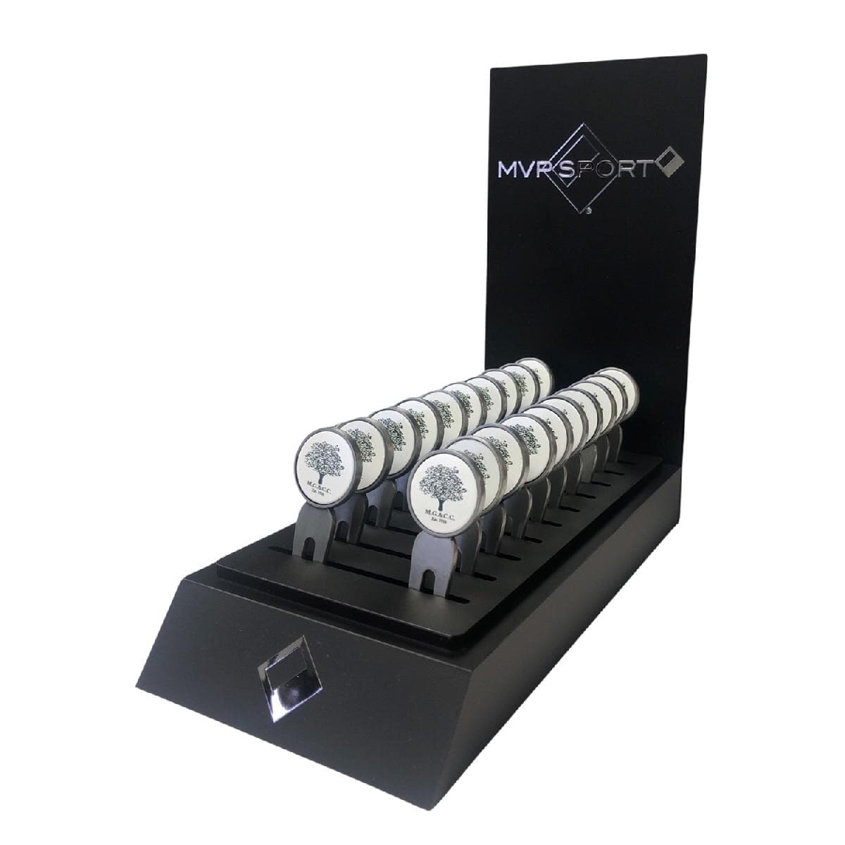 Refined Divot Repair Tool with Ball Marker - Printed Logo - Wiith Display