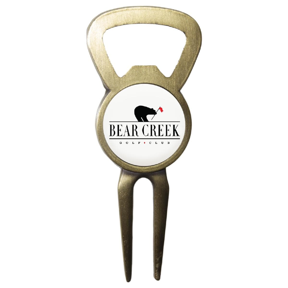 Sleek Divot Repair Tool with Bottle Opener Ball Marker - Printed Logo