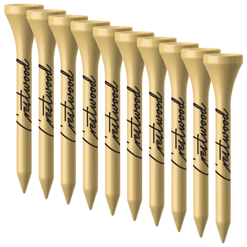 Packaged Plastic Golf Tees - 10ct - 2.75" 2 Color Logo Imprint Shank Only. White or Natural
