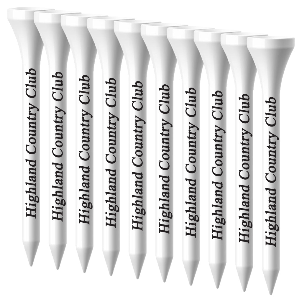 Packaged Plastic Golf Tees - 10ct - 3.25" 2 Color Logo Imprint Shank Only - White or Natural