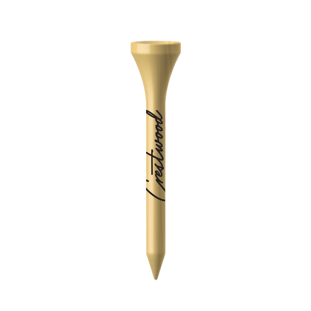 Plastic traditional cup golf tees- 2.75" 2 Color Logo Imprint Shank Only. White or Natural