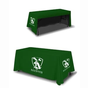 All Over Print Table Cover - flat polyester 3-sided, fits 8' table