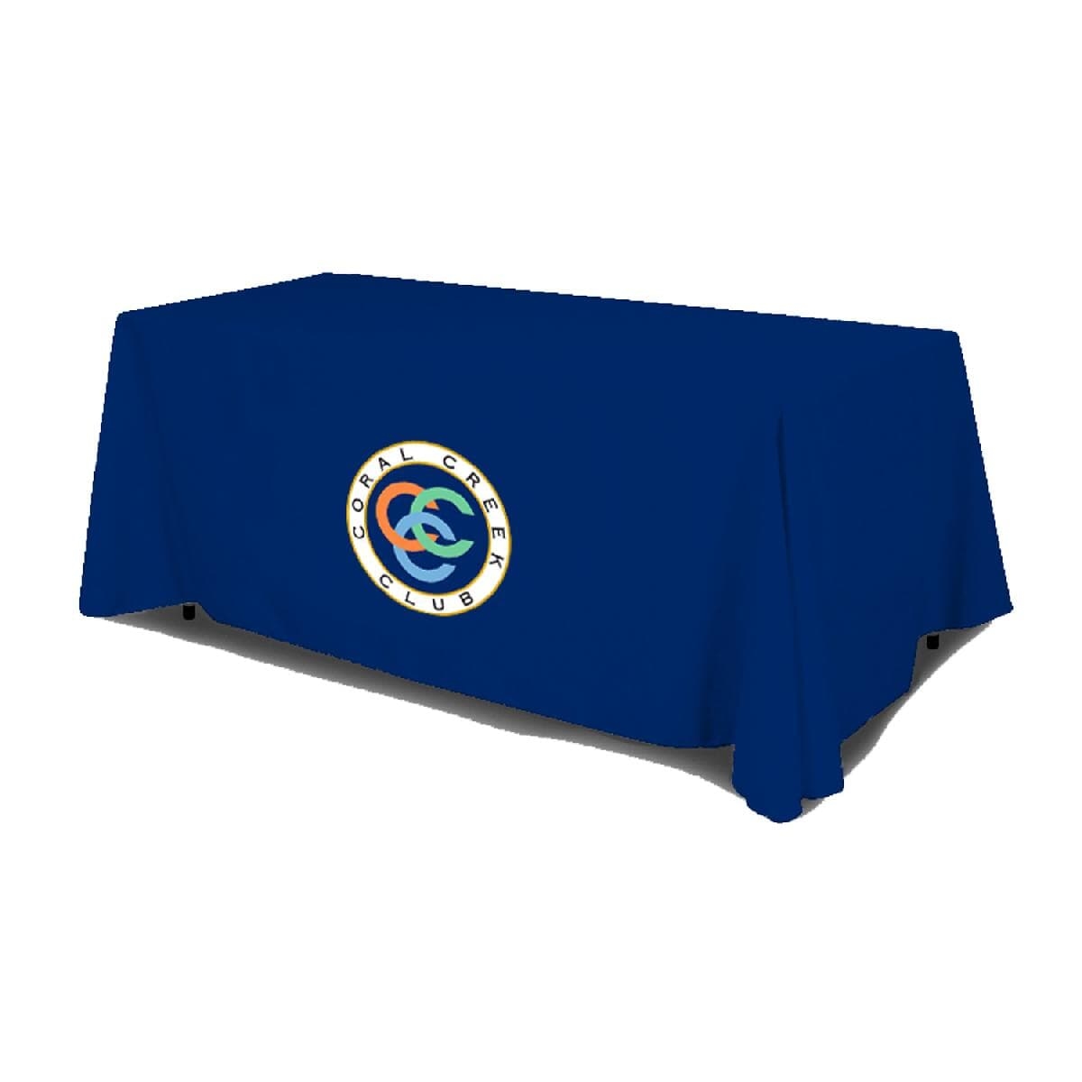 All Over Print Table Cover - flat polyester 3-sided, fits 6' table