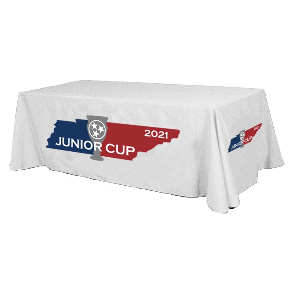 All Over Print Table Cover - flat polyester 3-sided, fits 8' table