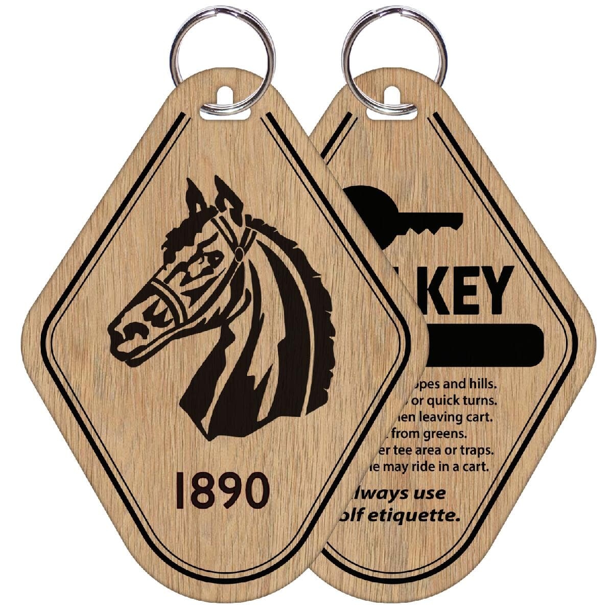 Wooden Golf Cart Tag - 5.25" X 3" - 2 Sided Printing