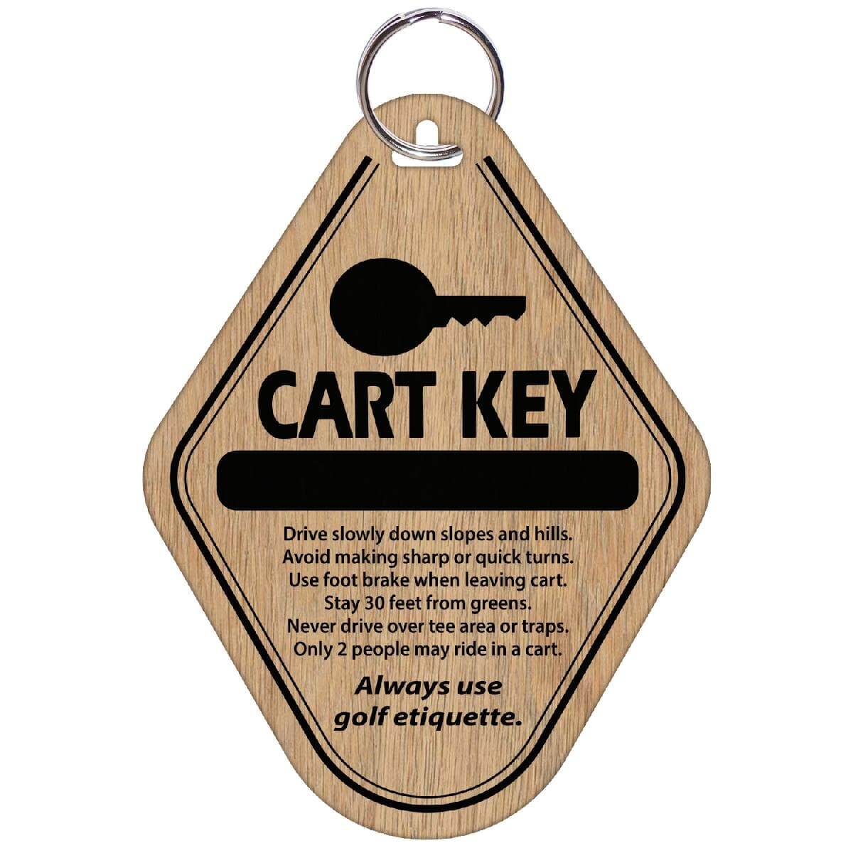Wooden Golf Cart Tag - 5.25" X 3" - 1 Side Printing