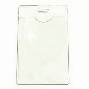 Clear vinyl vertical badge holder .