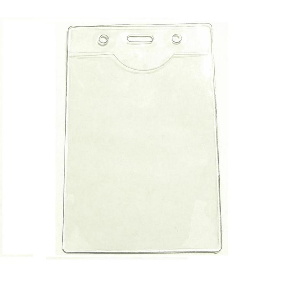 Clear vinyl vertical badge holder .