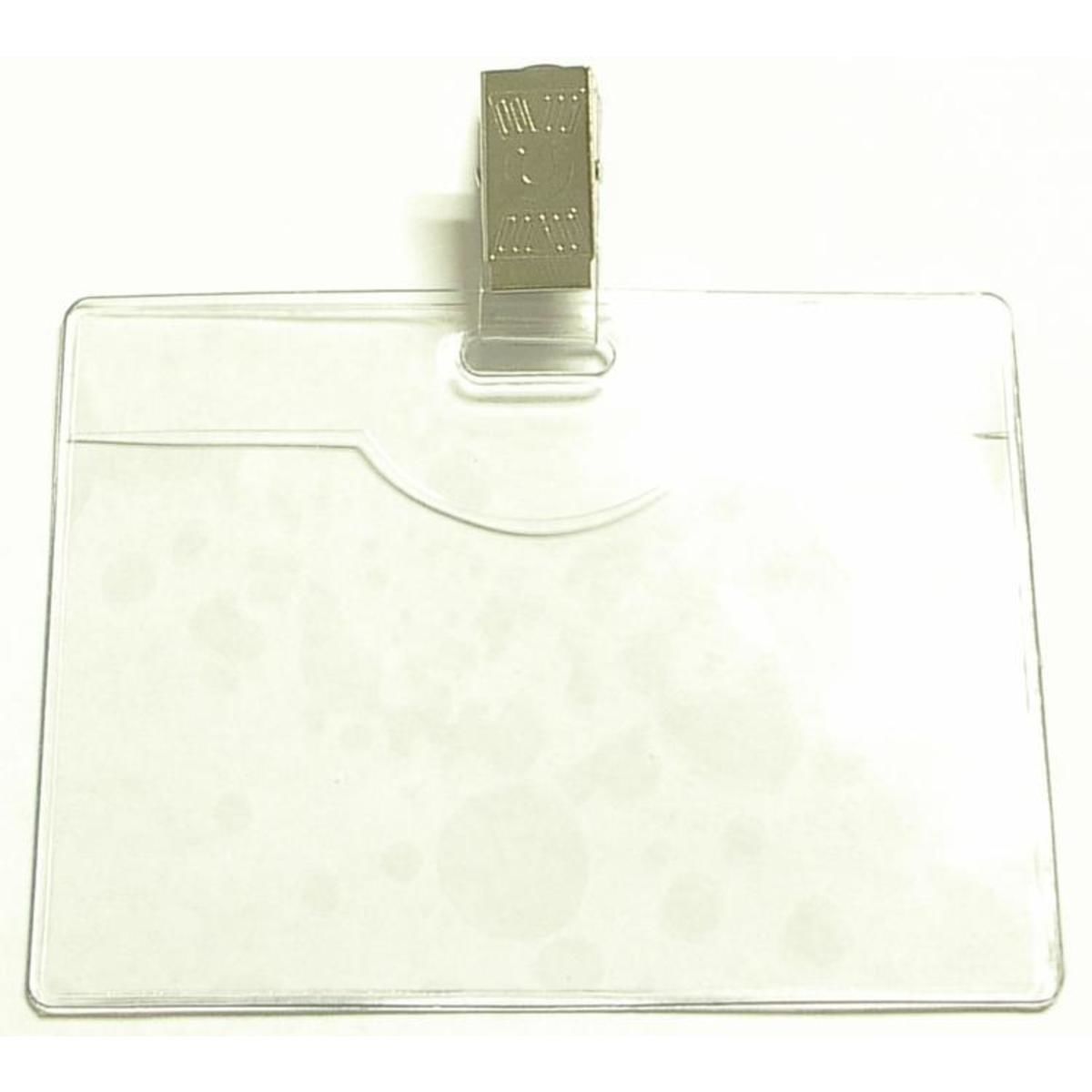 Clear horizontal vinyl badge holder