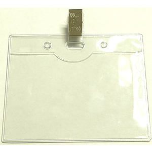 Clear horizontal vinyl badge holder