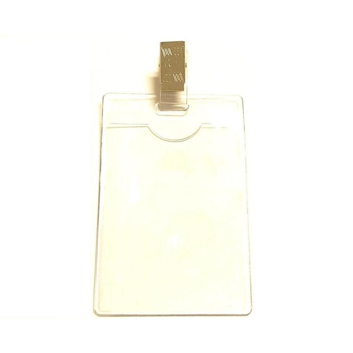 Clear vertical vinyl badge holder