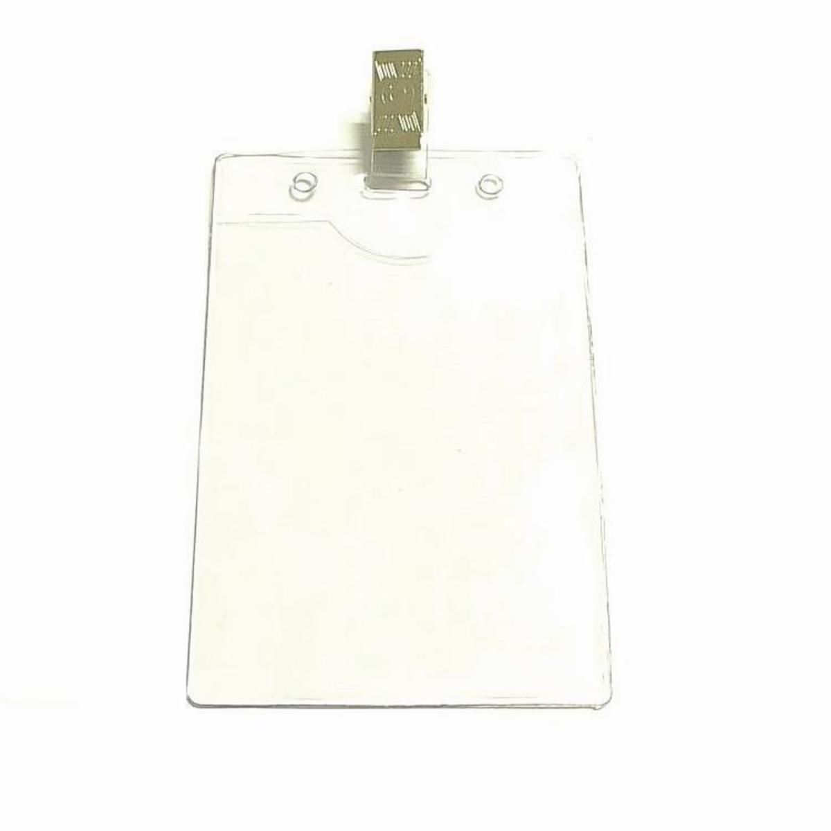 Clear vertical vinyl badge holder