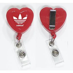 Heart shape 29" retractable badge holder