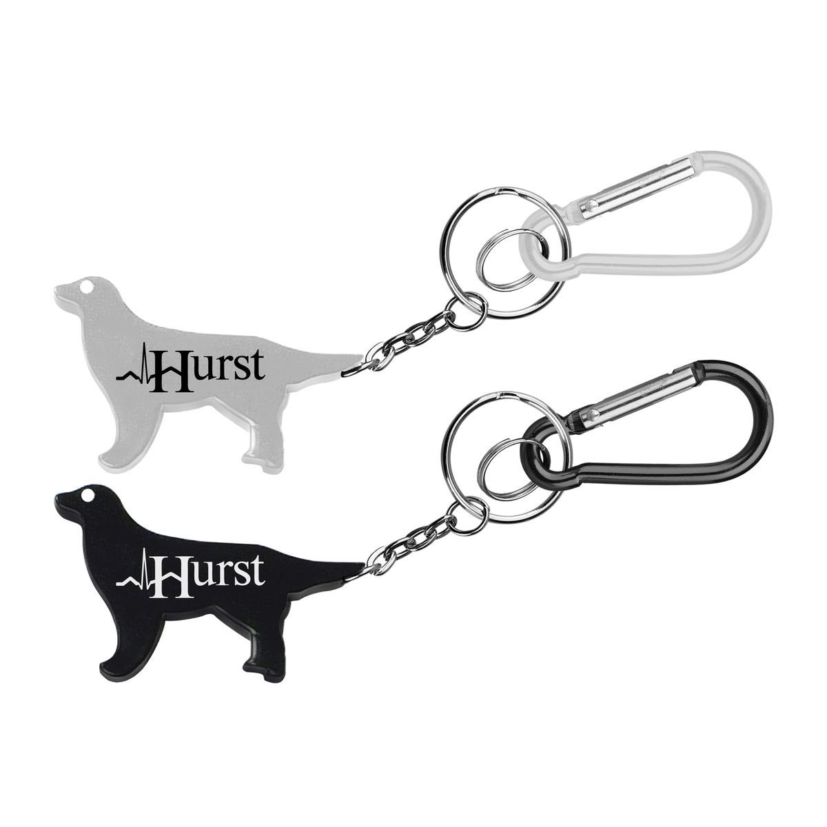Dog Shape Bottle Opener Key Chain & Carabiner
