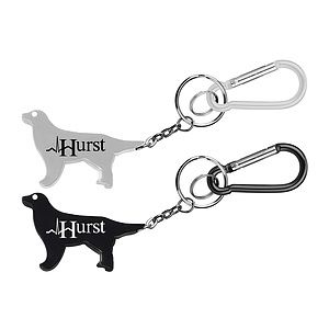 Dog Shape Bottle Opener Key Chain & Carabiner