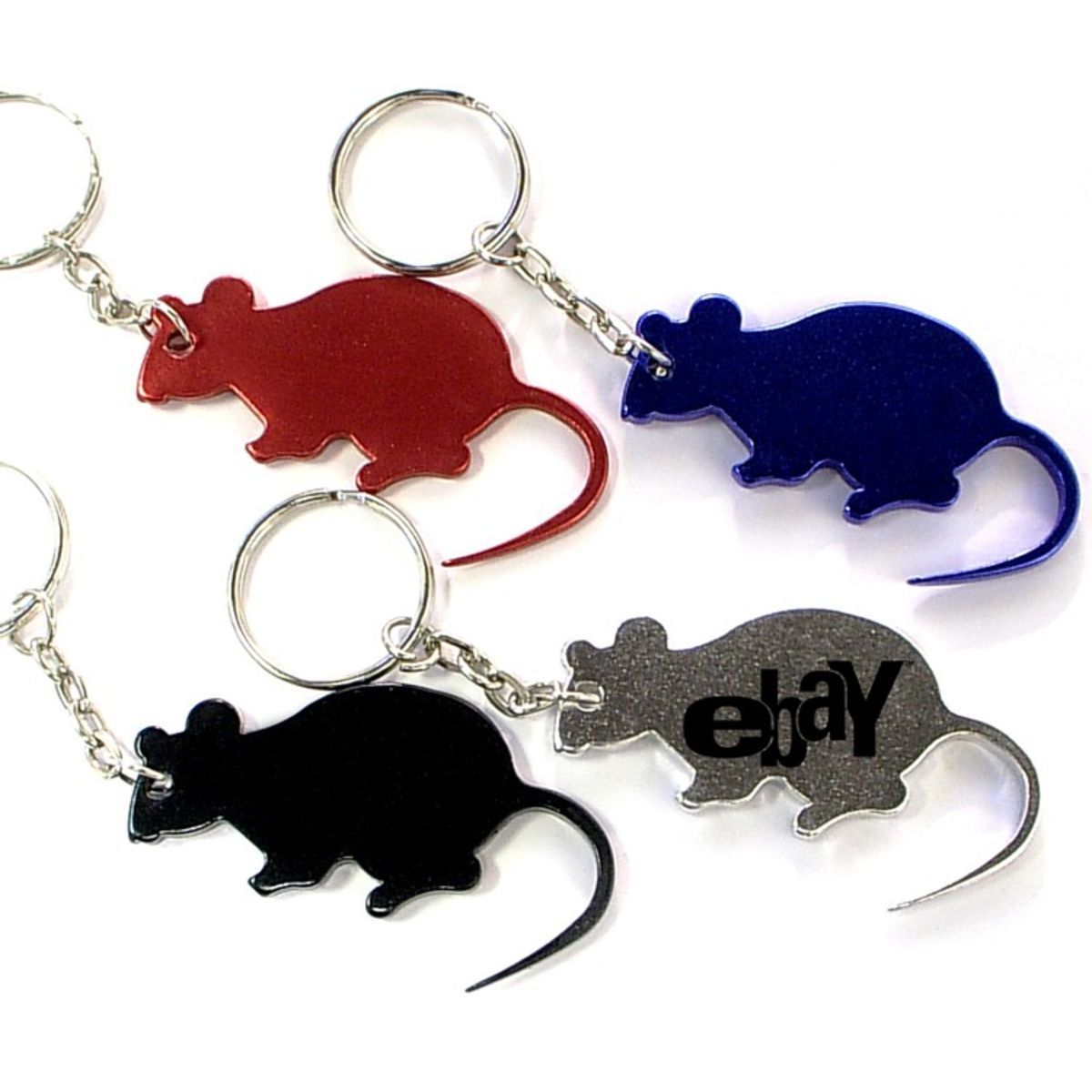 Rat / Mouse shape bottle opener with key chain.
