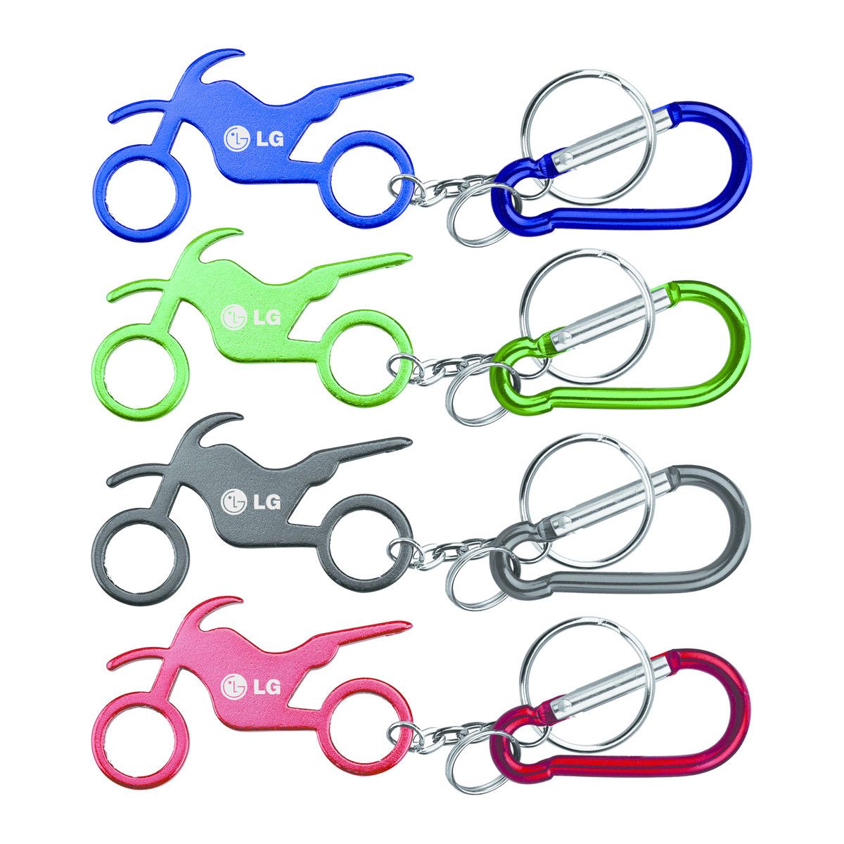 Motorbike Shape Bottle Opener Key Chain & Carabineer